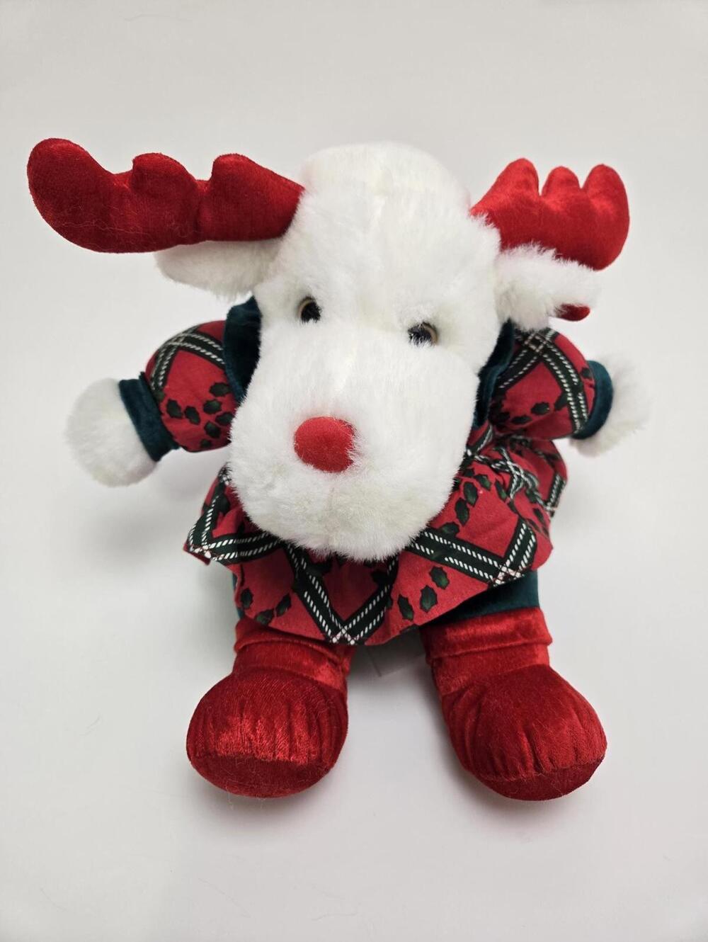 Vintage White Holiday Moose Rare! (10 inch)